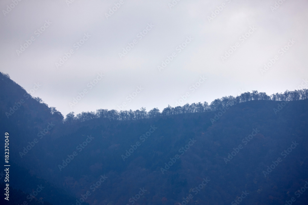 Fototapeta premium 鬼女台から望む蒜山高原方面の山並み