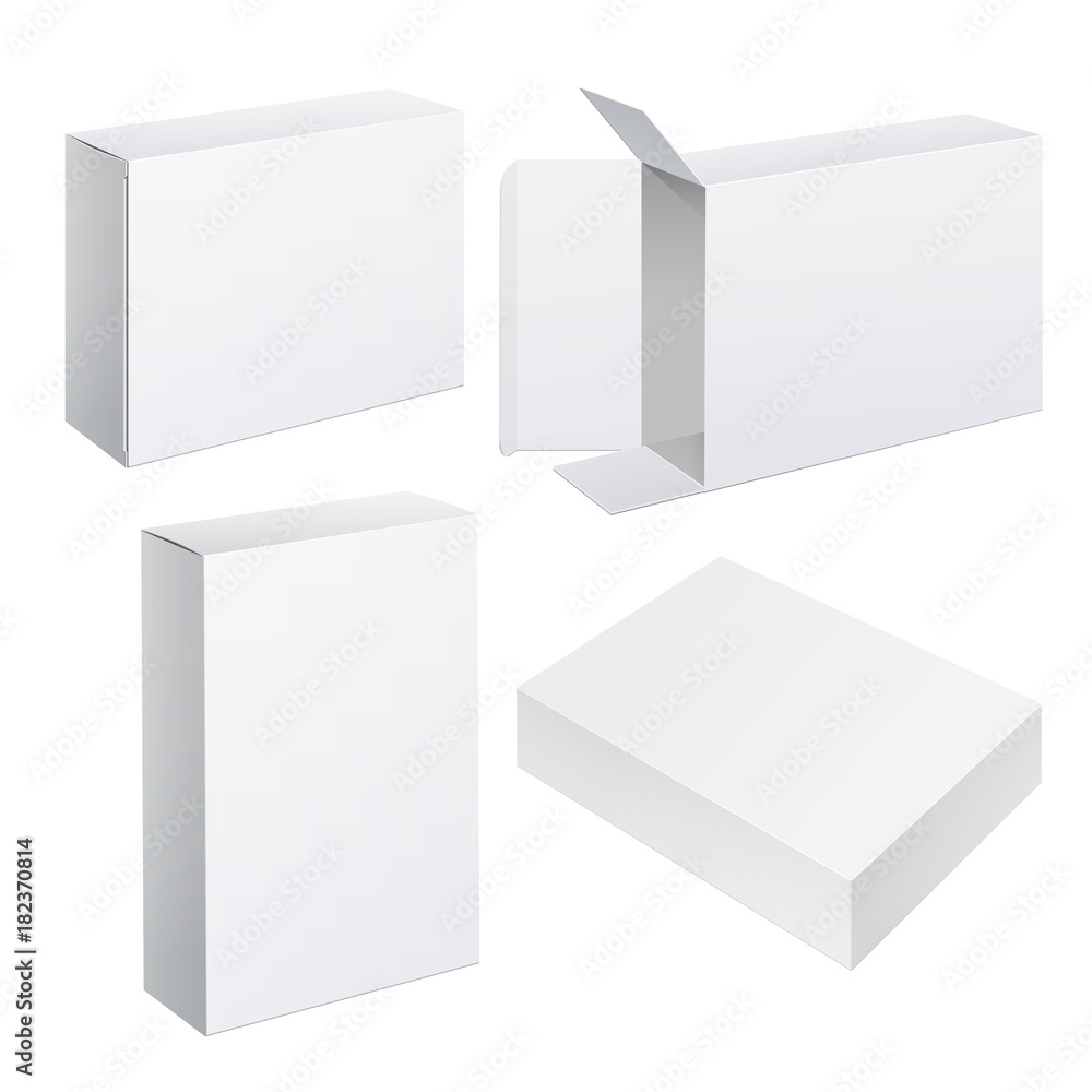 © Happy Man - Realistic White Package Cardboard Box set © Happy Man - Realistic White Package Cardboard Box set