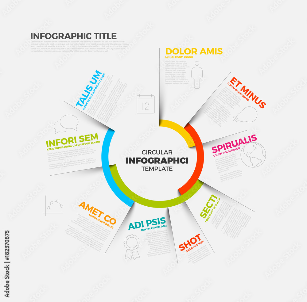 Fototapeta premium Vector circular Infographic report template
