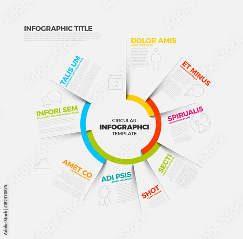 Vector circular Infographic report template