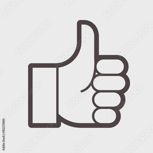 Gesture of admiration. Hend thumb up.