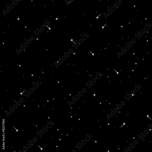 Seamless pattern of the starry sky.