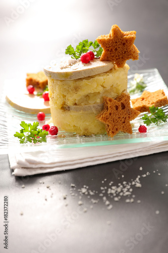 mashed potato with foie gras for christmas
