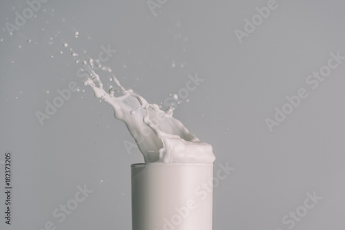 glass with splash of milk