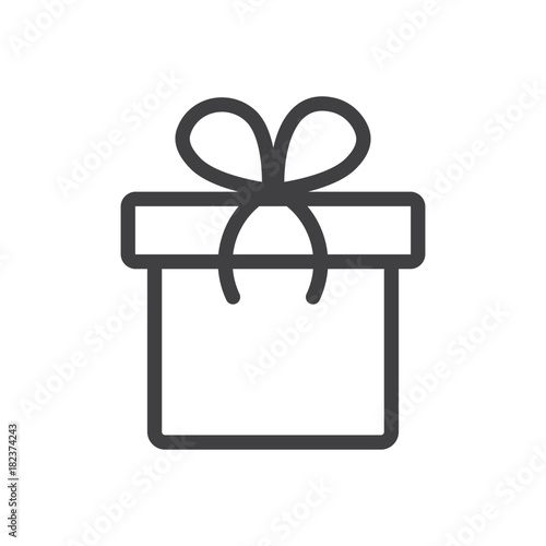 linear gift box icon