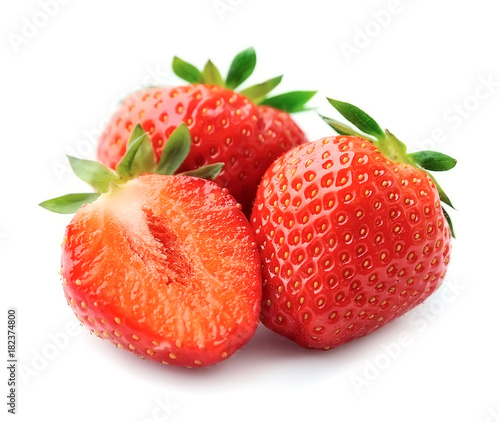 Strawberry isolated closeup.