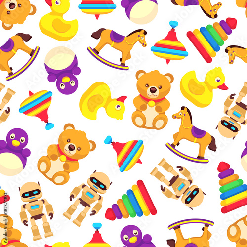 Popular baby toys seamless pattern © MicroOne