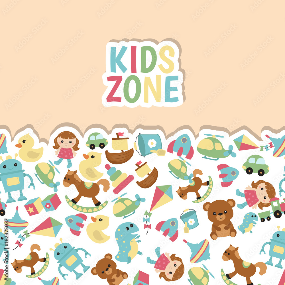 Background with children toys