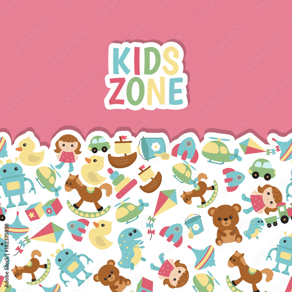 Background with children toys