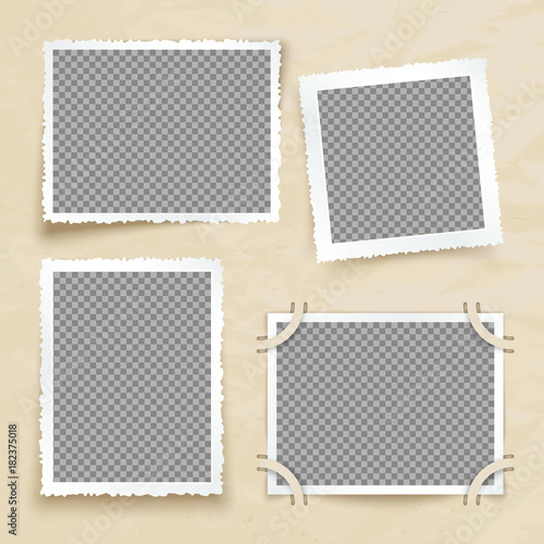 Old victorian image frames. Vintage photo borders vector set