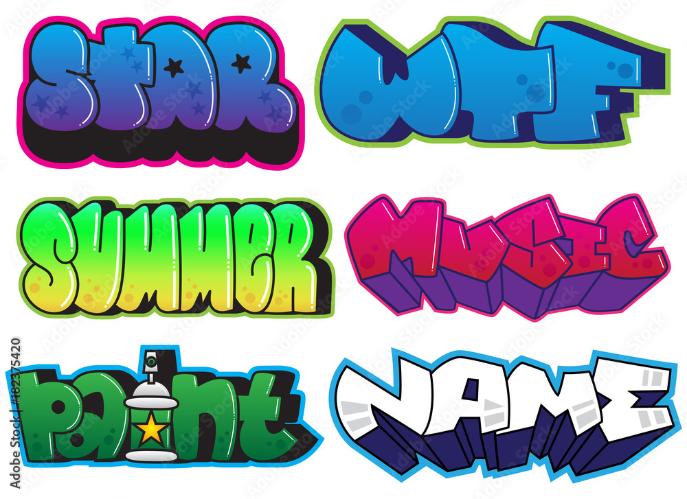 Graffiti words set Stock Vector Adobe Stock