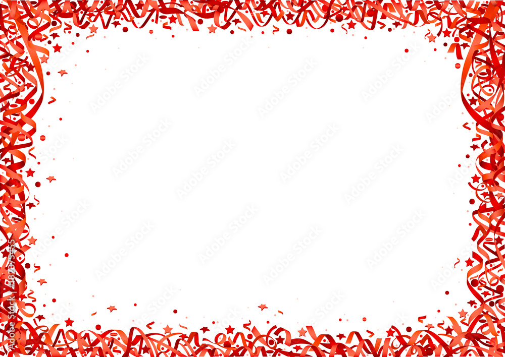 Red Confetti on White Background - Festive Illustration, Vector Red Confetti on White Background - Festive Illustration, Vector