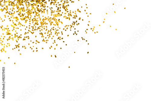 Gold glitter isolated on white background decoration party merry christmas happy new year backdrop design