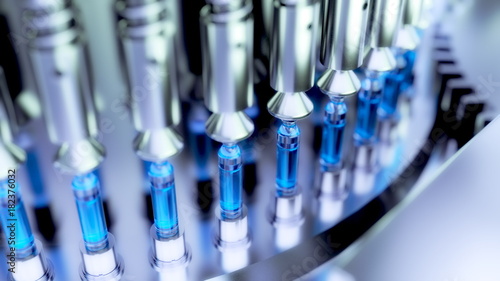 Pharmaceutical Optical Ampoule / Vial Inspection Machine. 3d illustration photo