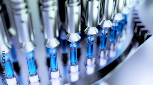 Pharmaceutical Optical Ampoule / Vial Inspection Machine. 3d illustration photo