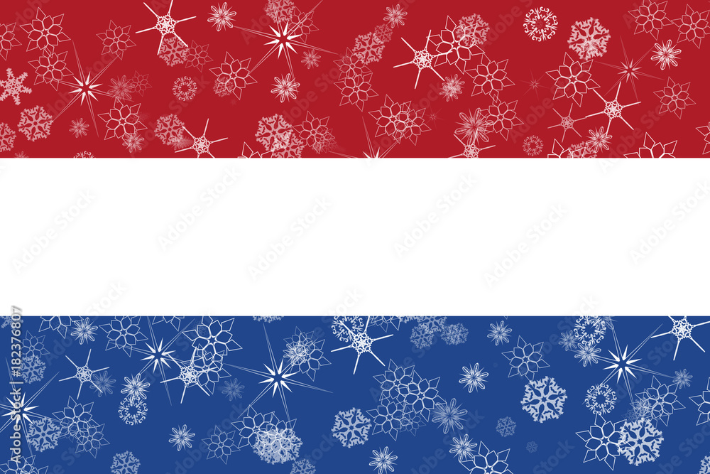 Netherlands winter snowflake flag