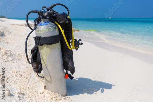 Diving equipment on the beach