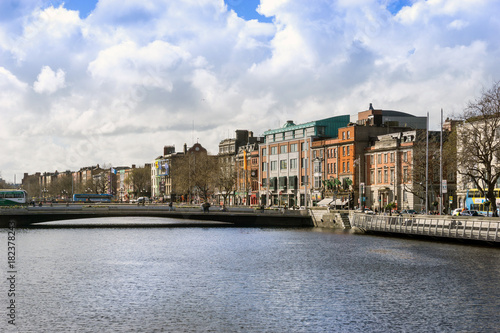 DUBLIN, IRELAND - March 31, 2017: Dublin City Center and river Liffey,Ireland © ilolab