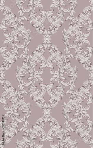 Damask pattern Vector illustration handmade ornament decor. Baroque background textures