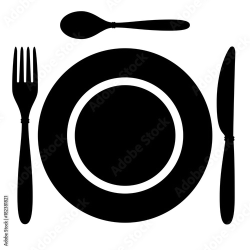 plate icon on white background