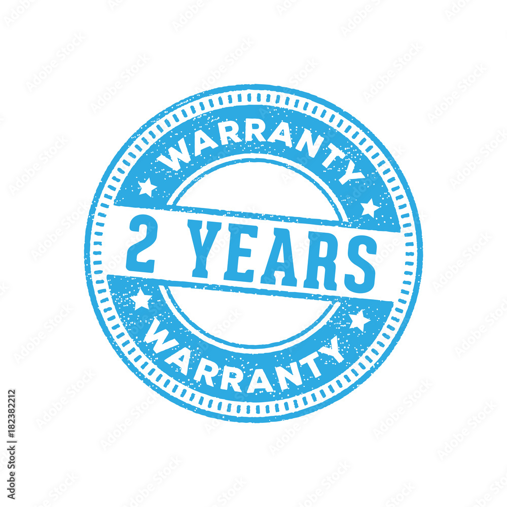 two years warranty sign label symbol stamp