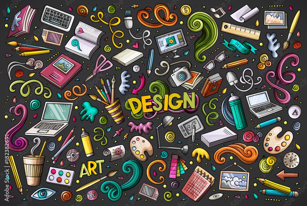 Vector set of design theme items Vector set of design theme items