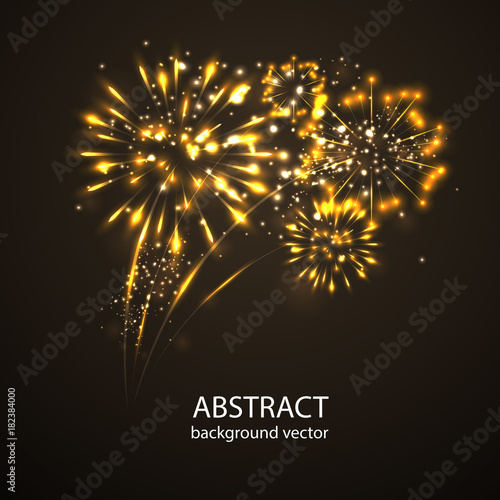  Fireworks on twilight background vector. Firework new year holiday celebration.