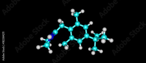 Xylometazoline molecular structure isolated on black