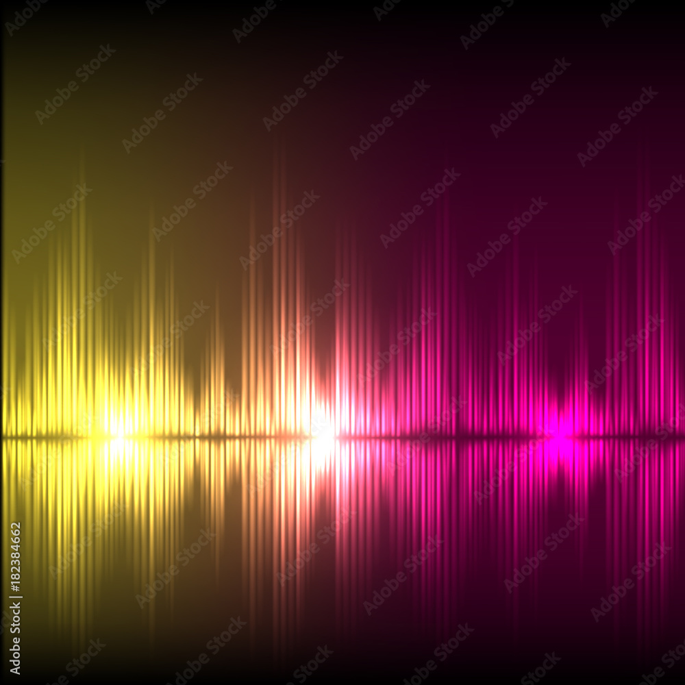 Abstract equalizer background. Yellow-purple wave.
