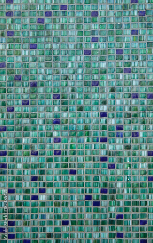 Green mosaic tiles. Background texture