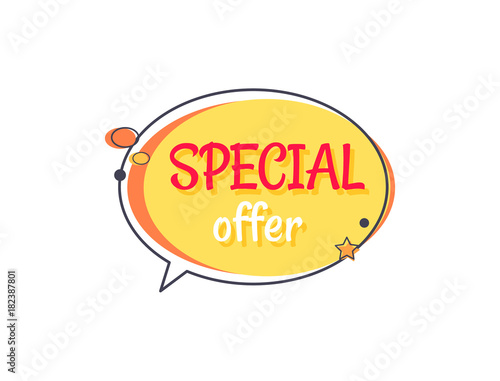 Special Offer Sale Advertisement in Speech Bubble