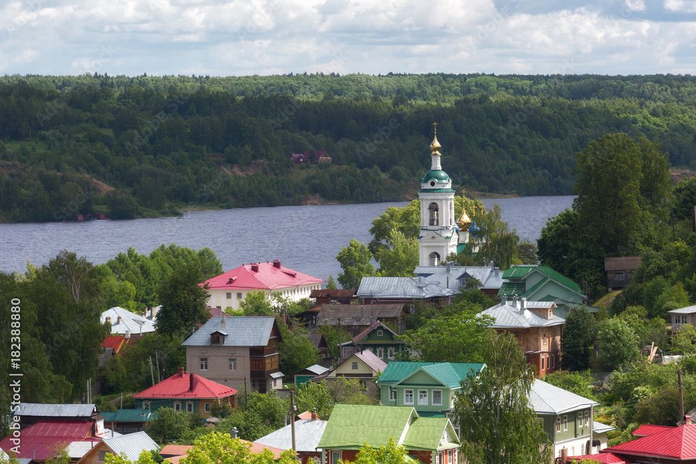 View of the city of Ples and the Volga River. Russia