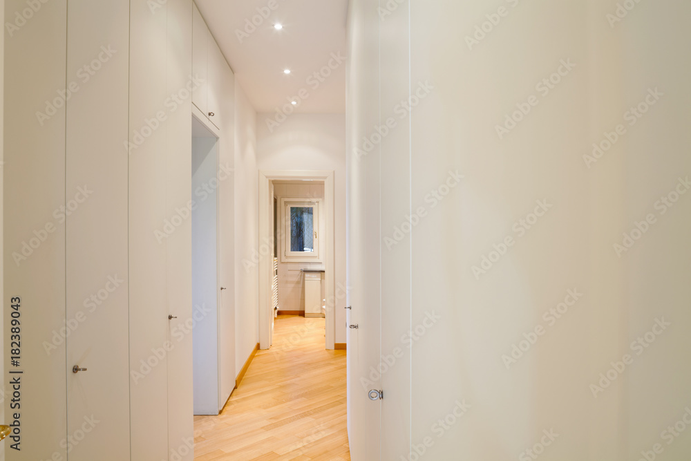 Fototapeta premium Modern corridor with wardrobes