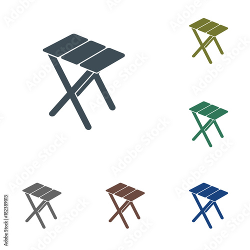 Camping stool icon