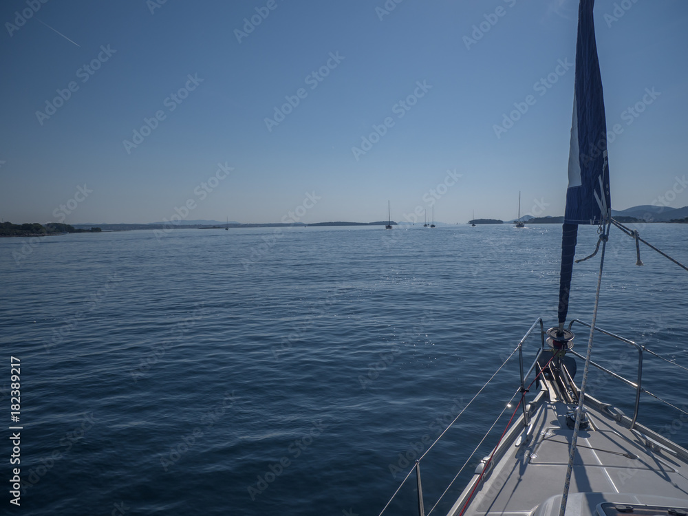 Sailing boats bow without sails Sailing boats bow without sails