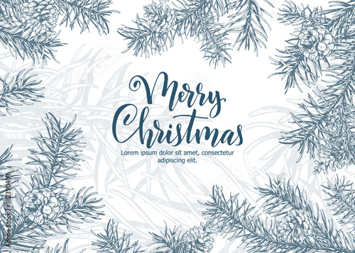 Christmas sketch hand drawn illustration