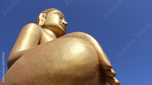 Golden big buddha art and culture heritage of buddhism