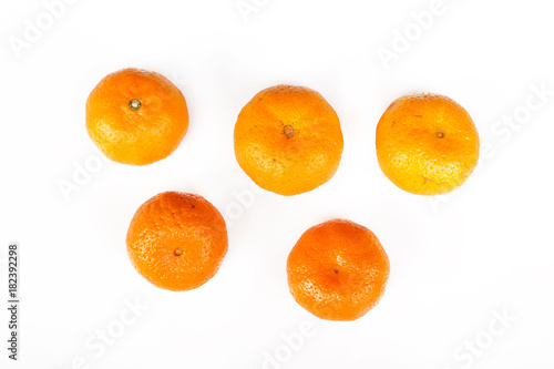 fresh orange with green leag isolate on white background