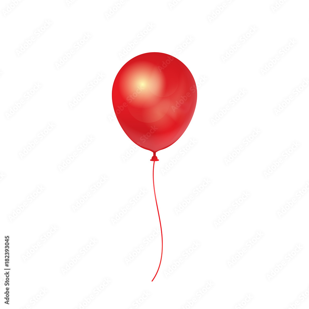 Realistic 3D Red Ballon isolated on white background. Vector illustration. Realistic 3D Red Ballon isolated on white background. Vector illustration.