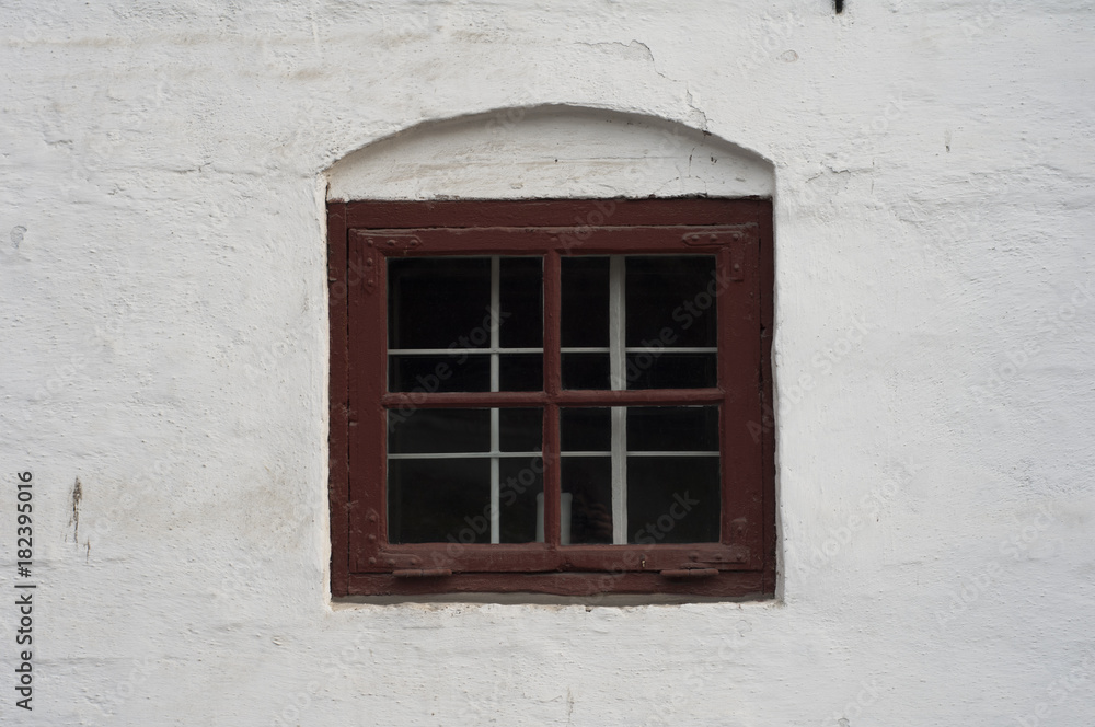 wall with old window
