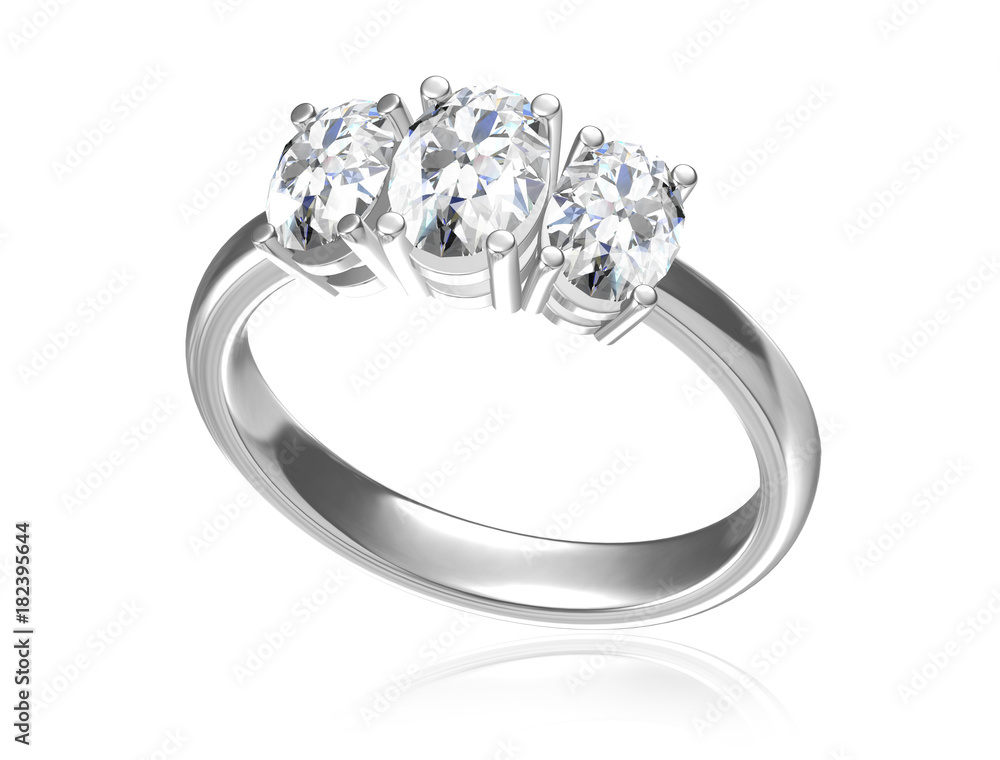 Jewellery ring on a white background (high resolution 3D image) Jewellery ring on a white background (high resolution 3D image)