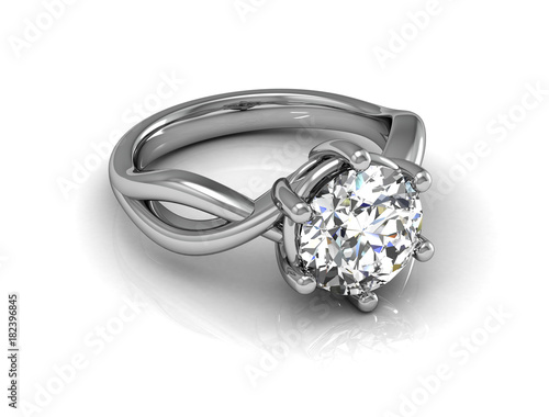 Jewellery ring on a white background (high resolution 3D image)