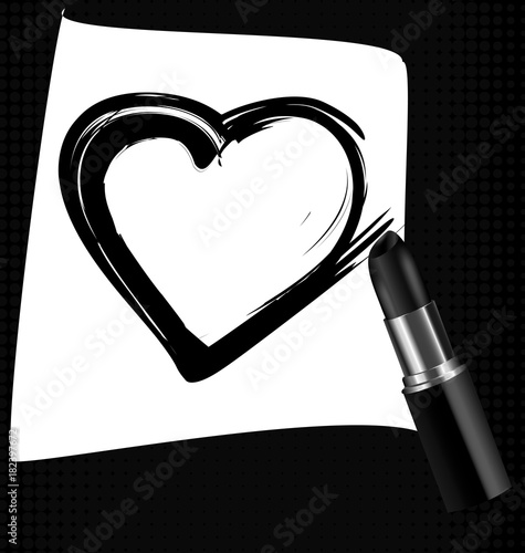 black heart and lipstick