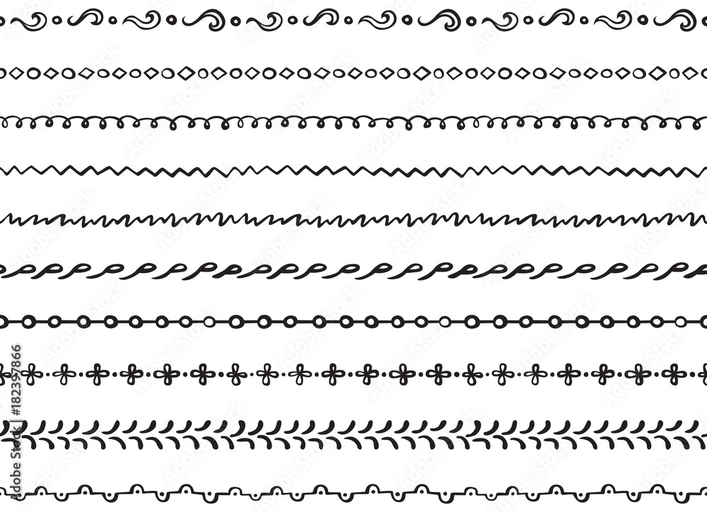 Illustrated seamless borders Illustrated seamless borders