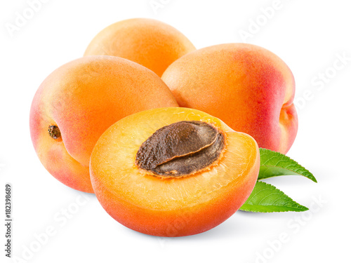 Apricot. Apricots isolated on white.