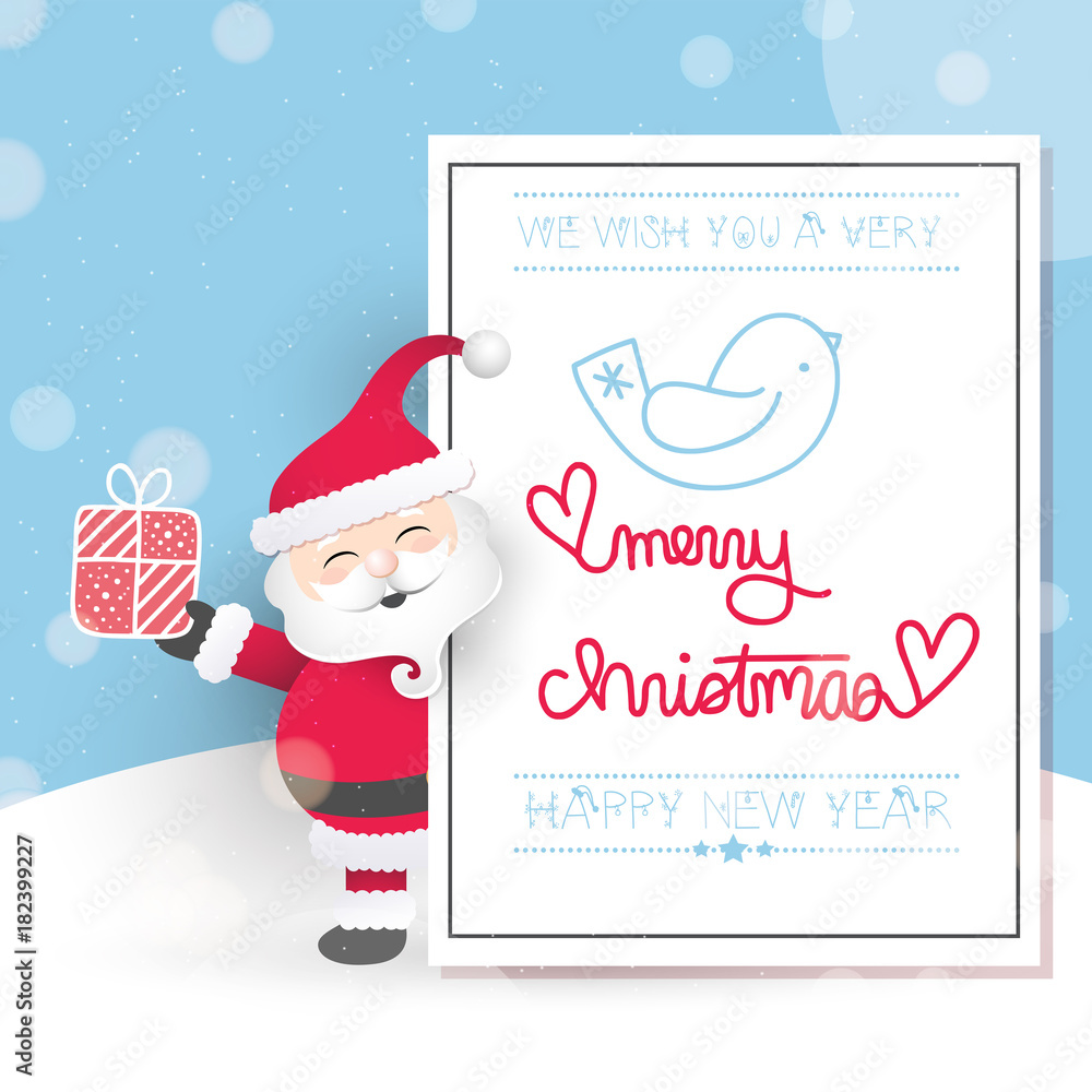 Santa Claus with Snowy Background. Vector, illustration eps10 Santa Claus with Snowy Background. Vector, illustration eps10