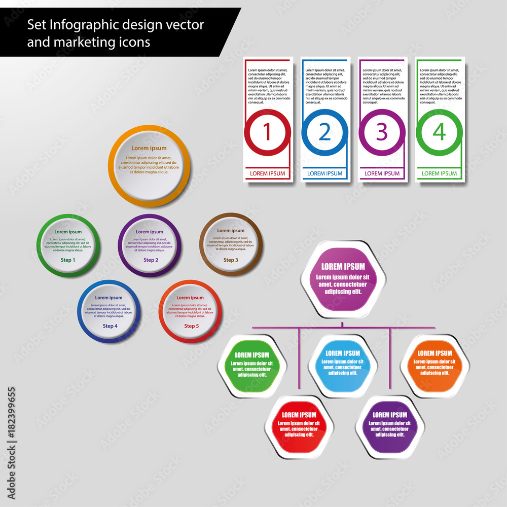 Set infographic design vector and marketing icons can be used for workflow layout, diagram, annual report, web design.
