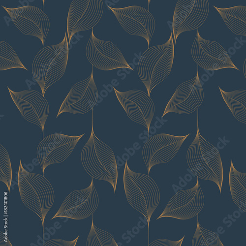 abstract leaf vector pattern, repeating linear leaves, flower, skeleton leaves, grass, pattern is on swatches panel.
