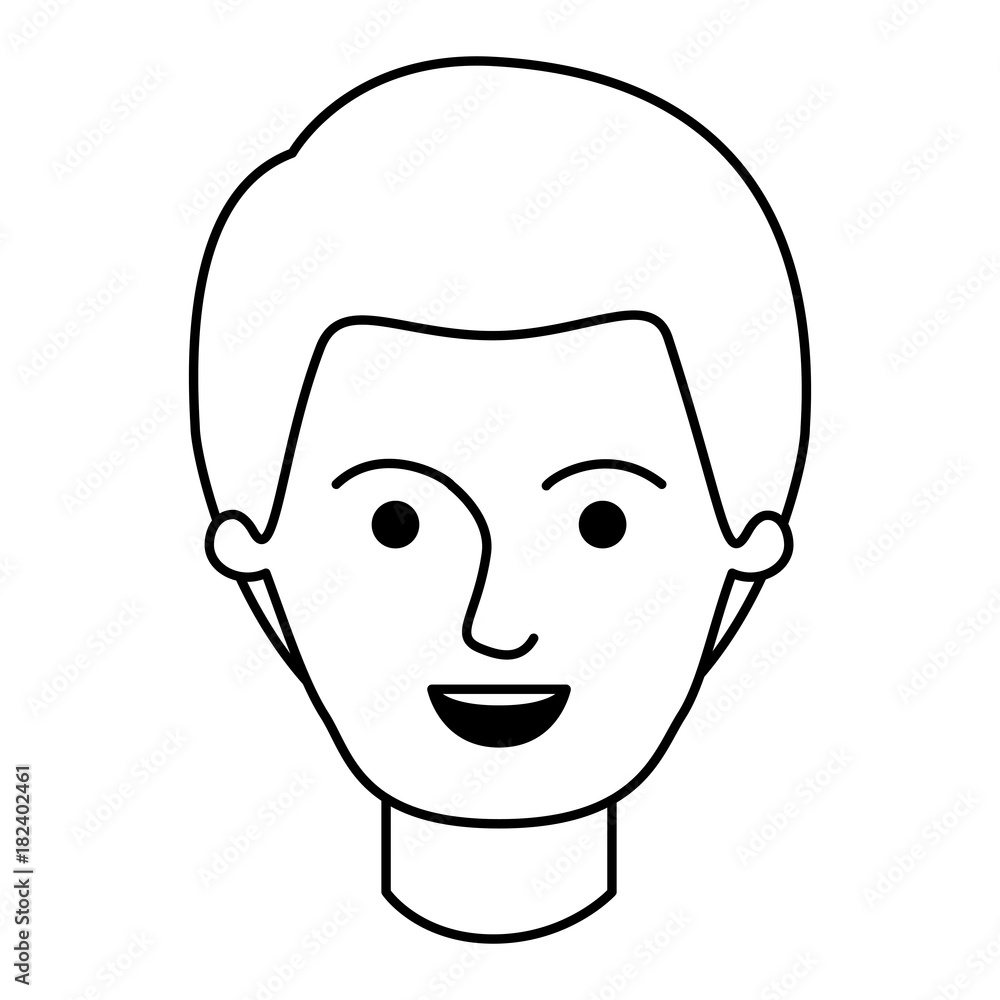male face with short hair in monochrome silhouette vector illustration male face with short hair in monochrome silhouette vector illustration