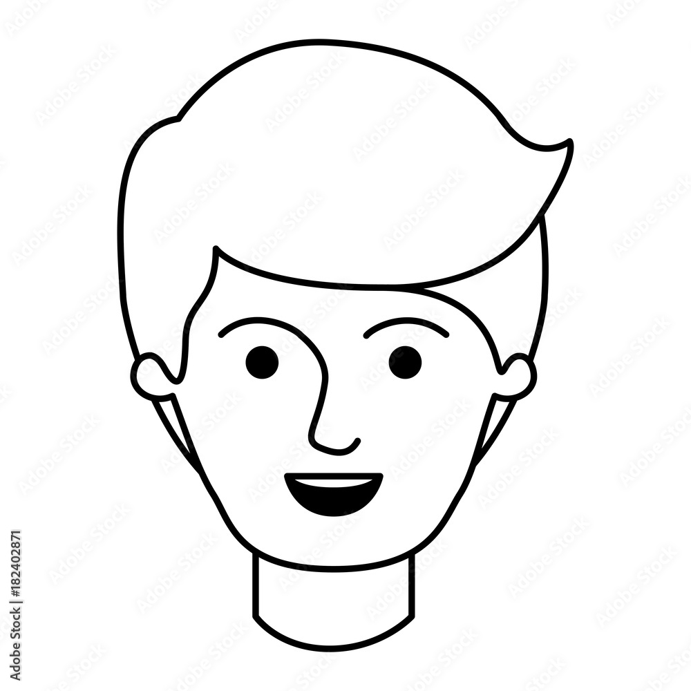 male face with side part hairstyle in monochrome silhouette vector illustration male face with side part hairstyle in monochrome silhouette vector illustration